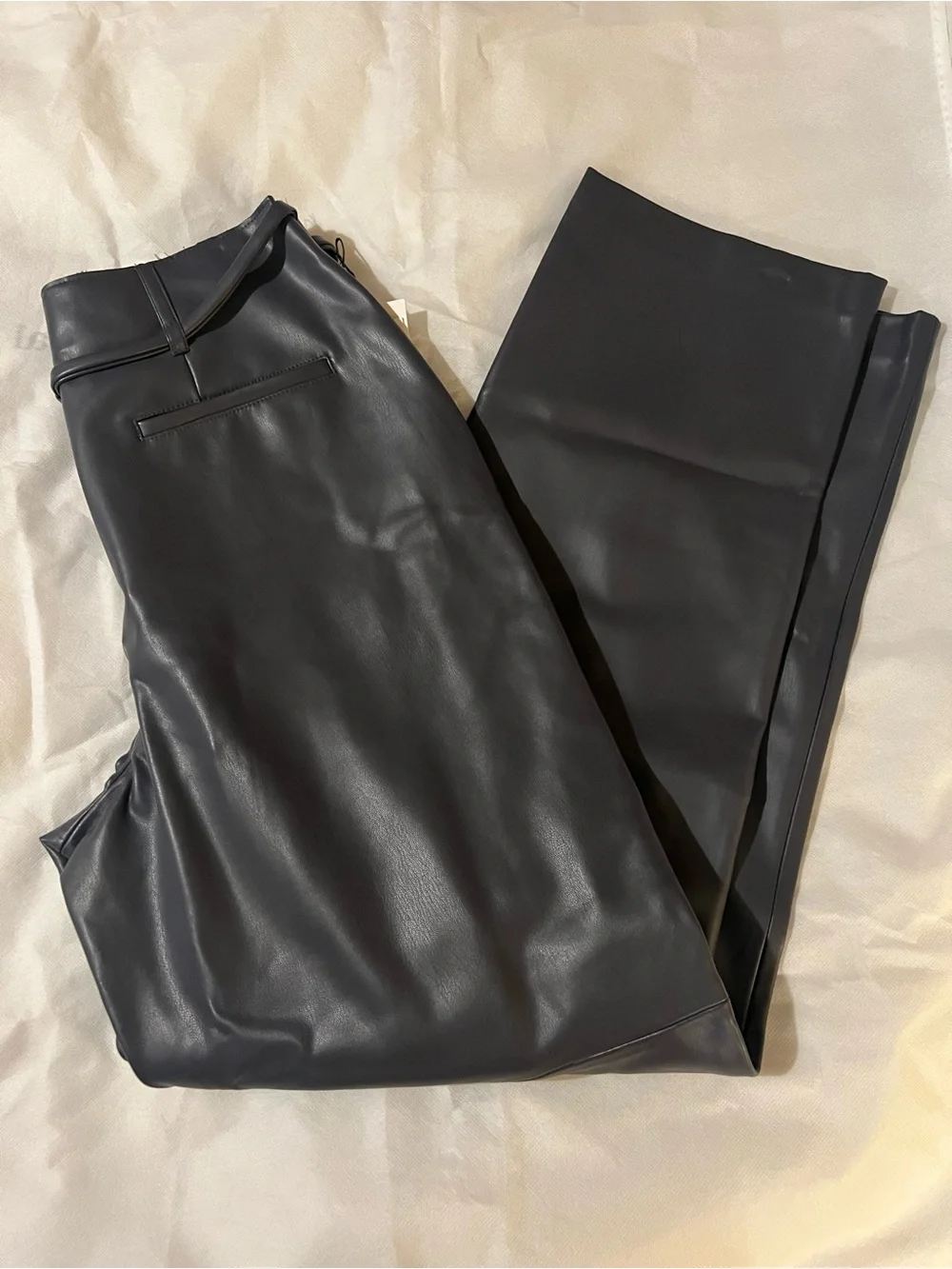 Nwt MAYSON the label Vegan Leather Pant in Black periscope 4 wide leg pleated
